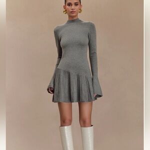 Blair Knit Mini Dress With Pleats